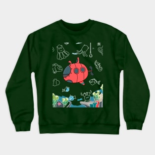 Submarine in the Ocean Crewneck Sweatshirt